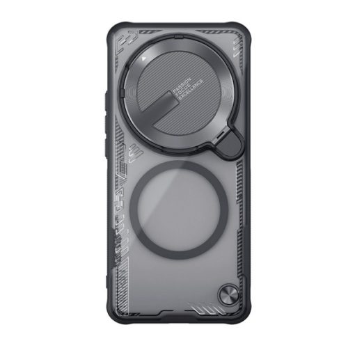 NILLKIN ICEBLADE PROP szilikon telefonvédő (ütésállóság, kameravédő, kitámasztó, MagSafe) FEKETE