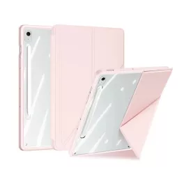   DUX DUCIS MAGI ORIGAMI tok álló, bőr hatású (aktív FLIP, oldalra nyíló, TRIFOLD, asztali tartó, ceruza tartó) RÓZSASZÍN