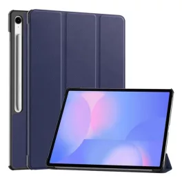   Tok álló, bőr hatású (aktív FLIP, oldalra nyíló, TRIFOLD, asztali tartó, ceruza tartó) SÖTÉTKÉK