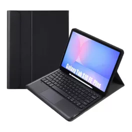   Tok álló, bőr hatású (FLIP, bluetooth billentyűzet, asztali tartó, QWERTY, angol nyelvű) FEKETE