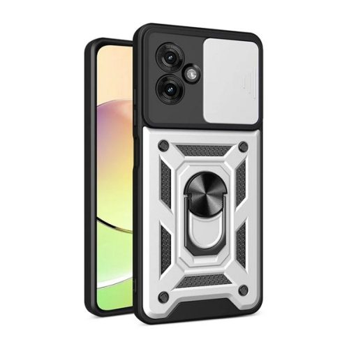 Defender szilikon telefonvédő (ütésállóság, tartógyűrű, kameravédő) EZÜST
