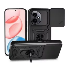   Defender szilikon telefonvédő (ütésállóság, tartógyűrű, kameravédő) FEKETE