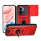 Defender szilikon telefonvédő (ütésállóság, tartógyűrű, kameravédő) PIROS