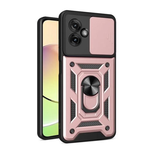Defender szilikon telefonvédő (ütésállóság, tartógyűrű, kameravédő) ROZÉARANY