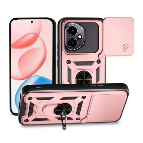 Defender szilikon telefonvédő (ütésállóság, tartógyűrű, kameravédő) ROZÉARANY