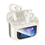 HOCO EQ21 bluetooth fülhallgató SZTEREO (v5.4, TWS, mikrofon, aktív zajszűrő, érintőkijelző + töltőtok) FEHÉR