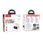 HOCO EQ21 bluetooth fülhallgató SZTEREO (v5.4, TWS, mikrofon, aktív zajszűrő, érintőkijelző + töltőtok) FEHÉR