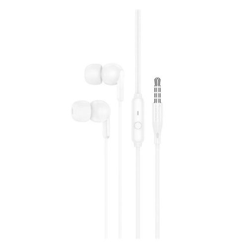 HOCO M124 fülhallgató SZTEREO (3.5mm jack, mikrofon, felvevő gomb) FEHÉR