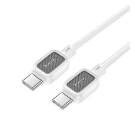   HOCO U108 adatkábel (Type-C - Type-C, 60W, PD gyorstöltő, 100cm) FEHÉR