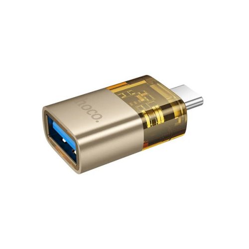 HOCO UA36B adapter (USB aljzat - Type-C, adatátvitel és töltés, OTG) ARANY