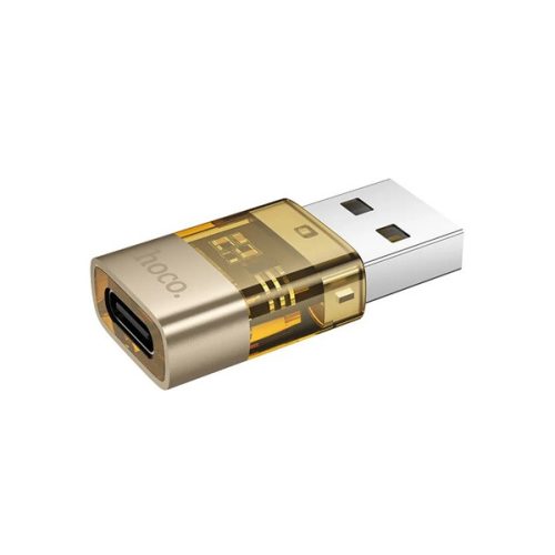 HOCO UA36C adapter (Type-C aljzat - USB, adatátvitel és töltés, OTG) ARANY