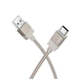   HOCO X110 adatkábel (USB - Type-C, 15W, gyorstöltő, cipőfűző, 100cm) ARANY