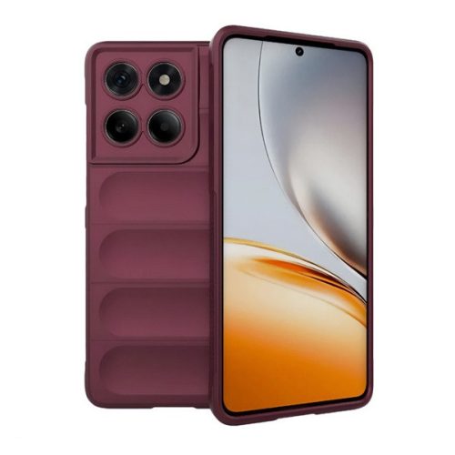 Szilikon telefonvédő (ütésállóság, kameravédő, 3D) BORDÓ