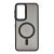 Szilikon telefonvédő (ütésállóság, matt, műanyag hátlap, kameravédő, MagSafe) FEKETE