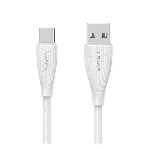 USAMS GREEN SERIES adatkábel (USB - Type-C, 18W, 3A, gyorstöltő, 100cm) FEHÉR