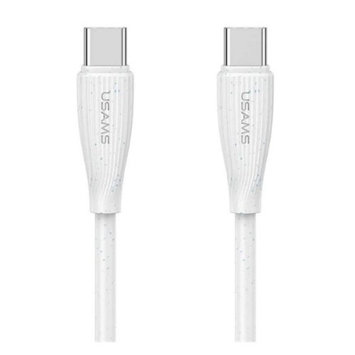 USAMS GREEN SERIES adatkábel (Type-C - Type-C, 60W, gyorstöltő, 100cm) FEHÉR