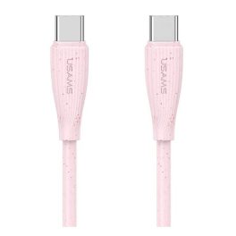   USAMS GREEN SERIES adatkábel (Type-C - Type-C, 60W, gyorstöltő, 100cm) RÓZSASZÍN