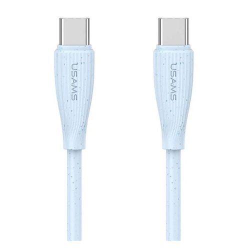 USAMS GREEN SERIES adatkábel (Type-C - Type-C, 60W, gyorstöltő, 100cm) VILÁGOSKÉK