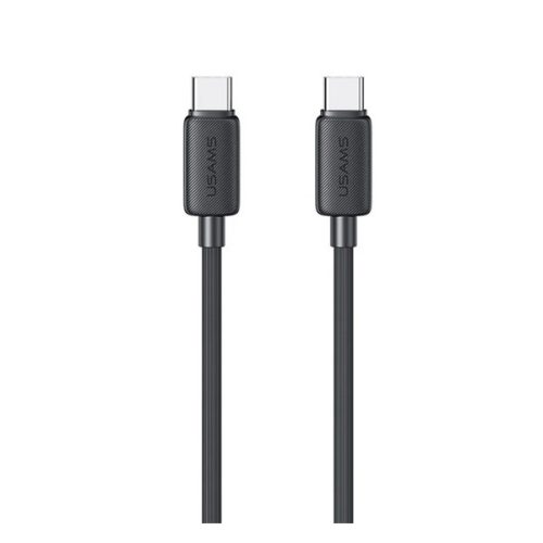 USAMS KY adatkábel (Type-C - Type-C, 60W, gyorstöltő, 100cm) FEKETE