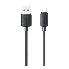   USAMS KY adatkábel (USB - lightning, 2.4A, gyorstöltő, 100cm) FEKETE