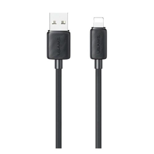 USAMS KY adatkábel (USB - lightning, 2.4A, gyorstöltő, 100cm) FEKETE
