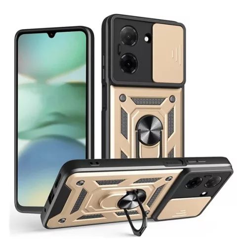Defender szilikon telefonvédő (ütésállóság, tartógyűrű, kameravédő) ARANY