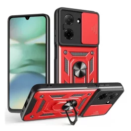   Defender szilikon telefonvédő (ütésállóság, tartógyűrű, kameravédő) PIROS