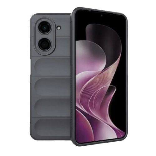 Szilikon telefonvédő (ütésállóság, kameravédő, 3D) SÖTÉTSZÜRKE