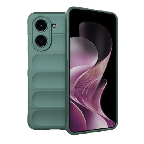 Szilikon telefonvédő (ütésállóság, kameravédő, 3D) SÖTÉTZÖLD