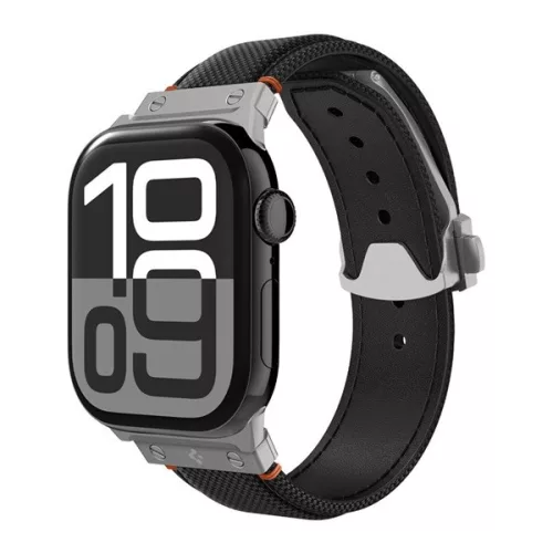 SPIGEN CLASSIC FIT pótszíj (egyedi méret, nagy, textil, állítható, pillangó csat) FEKETE