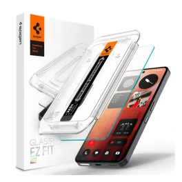   SPIGEN EZ FIT HD képernyővédő üveg (2.5D, tokbarát, ultravékony, 0.2mm, 9H + segédkeret) ÁTLÁTSZÓ