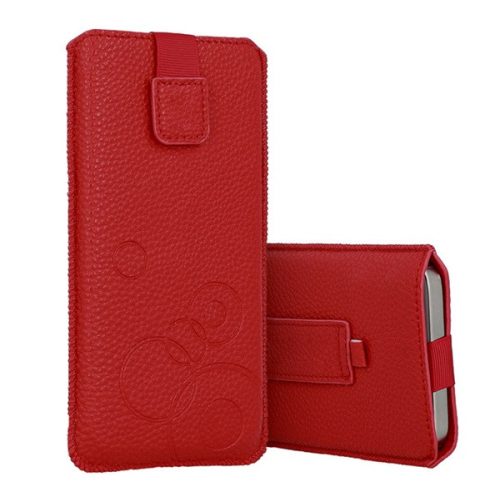 DEKO tok álló (univerzális, kör, kihúzható tépőzár, övre fűzhető, 4.7-5.4" méret) PIROS