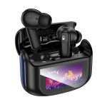 HOCO EQ21 bluetooth fülhallgató SZTEREO (v5.4, TWS, mikrofon, aktív zajszűrő, érintőkijelző + töltőtok) FEKETE