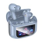 HOCO EQ21 bluetooth fülhallgató SZTEREO (v5.4, TWS, mikrofon, aktív zajszűrő, érintőkijelző + töltőtok) VILÁGOSKÉK