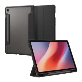   SPIGEN ULTRA HYBRID PRO tok álló, bőr hatású (FLIP, oldalra nyíló, TRIFOLD, asztali tartó, ceruza tartó) FEKETE