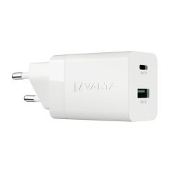 VARTA hálózati töltő USB+Type-C aljzat (38W, GaN, PD gyorstöltő 3.0) FEHÉR   VARTA hálózati töltő USB+Type-C aljzat (38W, GaN, PD gyorstöltő 3.0) FEHÉR