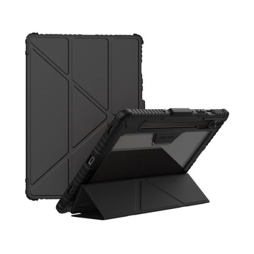 NILLKIN BUMPER PRO szilikon telefonvédő (aktív FLIP, ütésállóság, asztali tartó) FEKETE