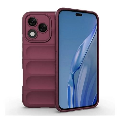 Szilikon telefonvédő (ütésállóság, kameravédő, 3D) BORDÓ