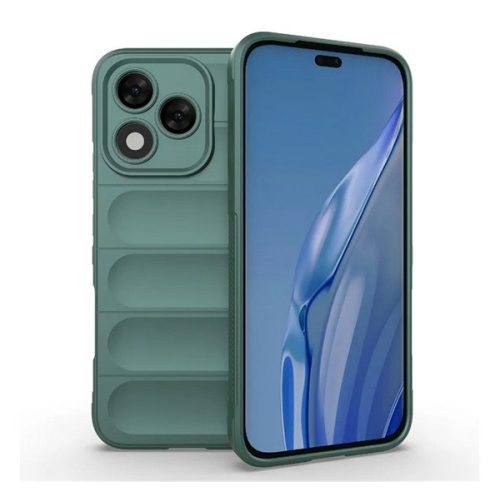 Szilikon telefonvédő (ütésállóság, kameravédő, 3D) SÖTÉTZÖLD