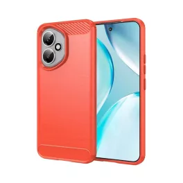   Szilikon telefonvédő (ütésállóság, légpárnás sarok, szálcsiszolt, karbon minta) PIROS