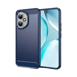   Szilikon telefonvédő (ütésállóság, légpárnás sarok, szálcsiszolt, karbon minta) SÖTÉTKÉK
