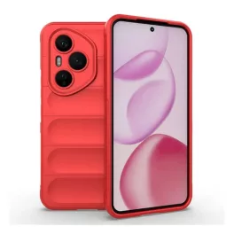   Szilikon telefonvédő (ütésállóság, kameravédő, 3D) PIROS
