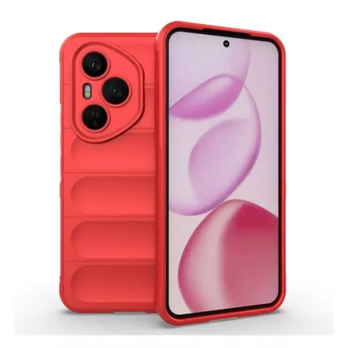 Szilikon telefonvédő (ütésállóság, kameravédő, 3D) PIROS