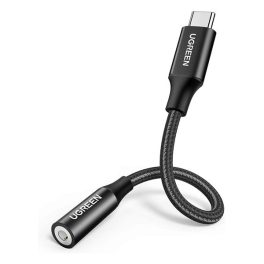   UGREEN AV142 audió adapter kábel (3.5mm jack aljzat - Type-C, 10cm) FEKETE