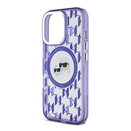 KARL LAGERFELD IML MONOGRAM K&CH HEADS MAGSAFE szilikon telefonvédő (ütésállóság, kameravédő, MagSafe) LILA