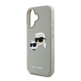   KARL LAGERFELD 3D RUBBER DOUBLE HEADS szilikon telefonvédő (ütésállóság, 3D) BÉZS