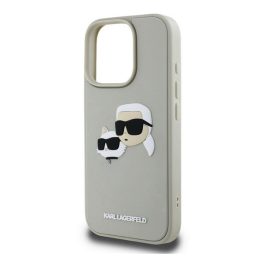   KARL LAGERFELD 3D RUBBER DOUBLE HEADS szilikon telefonvédő (ütésállóság, 3D) BÉZS