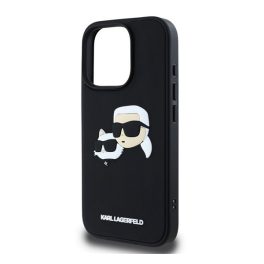   KARL LAGERFELD 3D RUBBER DOUBLE HEADS szilikon telefonvédő (ütésállóság, 3D) FEKETE