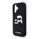 KARL LAGERFELD 3D RUBBER DOUBLE HEADS szilikon telefonvédő (ütésállóság, 3D) FEKETE