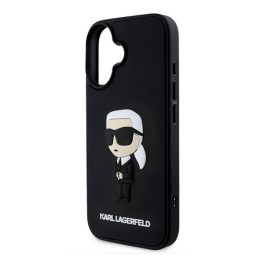   KARL LAGERFELD 3D RUBBER IKONIK szilikon telefonvédő (ütésállóság, 3D) FEKETE